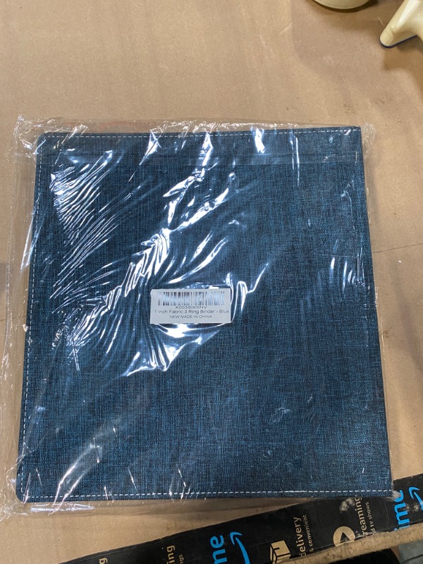 Photo 1 of 1 Inch 3 Ring Binder with Plastic Binder Divider,3 Ring Binder 1 Inch with Polyester Fabric Cover and 2 Interior Pockets Holds 8.5" x 11" Paper for School,Office and Homes -Blue