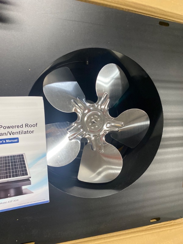 Photo 3 of DC HOUSE 32 Watt Solar Attic Fan Solar Powered Roof Exhaust Fan Up To 3000 Sq Ft,2500 CFM Metal Shell Solar Vent With Brushless Motor, Hail and weather resistance 32W