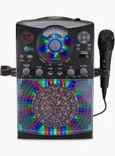 Photo 1 of **FOR PARTS**Singing Machine SML385UBK Bluetooth Karaoke System with LED Disco Lights, CD+G, USB, and Microphone, Karaoke Machine for Kids and Adults, Black [Amazon Exclusive] Black Digital