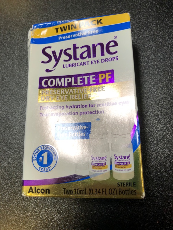 Photo 1 of Systane COMPLETE PF Multi-Dose Preservative Free Dry Eye Drops 20ml(Pack of 2 – 10mL bottles) (Packaging may vary) 0.34 Fl Oz (Pack of 2) Eye Drops BEST BY 8/2025