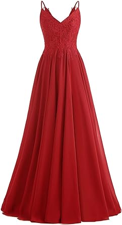 Photo 1 of Molisa V-Neck Bridesmaid Dresses for Women 2024 Lace Appliques Chiffon Prom Dress Formal Evening Party Gowns SIZE 16
