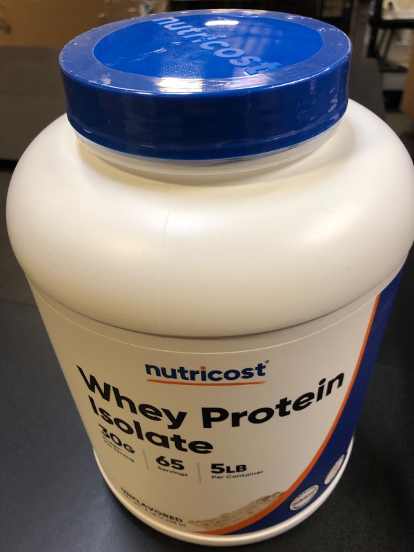Photo 2 of Nutricost Whey Protein Isolate (Unflavored) 5LBS Unflavored 5 Pound (Pack of 1) BEST BY 10/2026