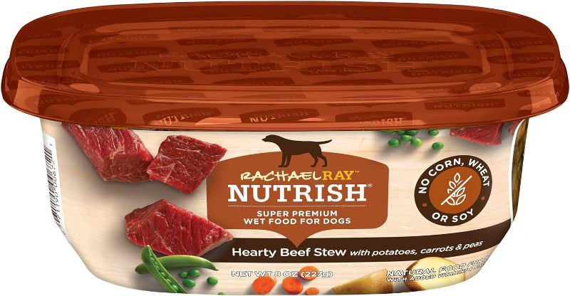Photo 1 of Rachael Ray Nutrish Premium Natural Wet Dog Food, Hearty Beef Stew Recipe, 8 Ounce (Pack of 8) BEST BY 6/24/2024
