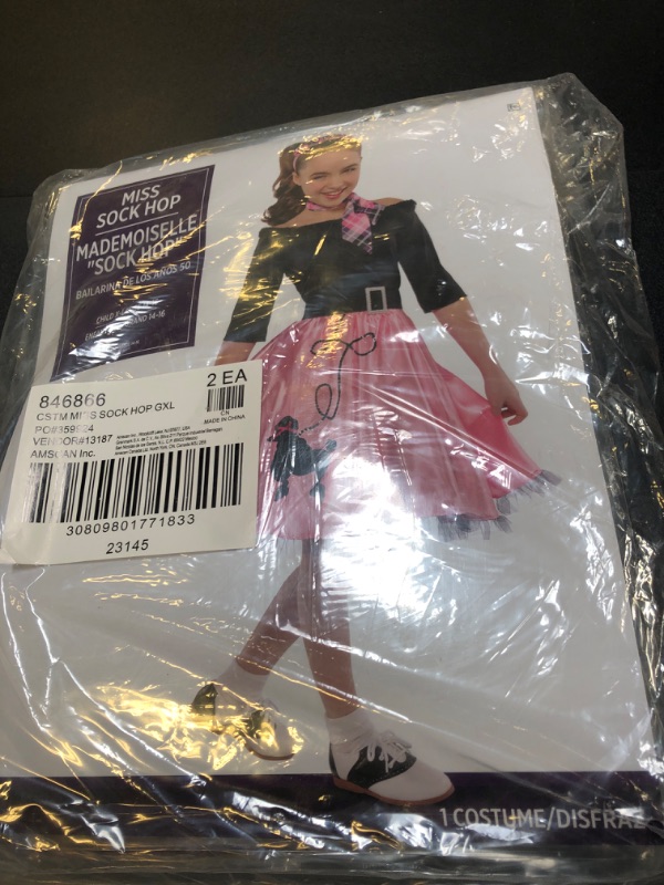 Photo 1 of Amscan Miss Sock Hop Girls' Halloween Costume, Girls Size Extra-Large
