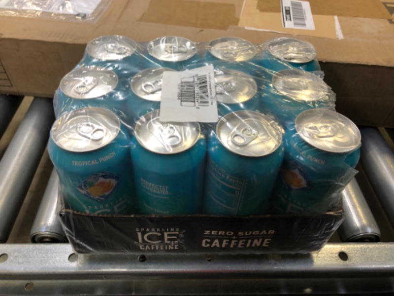 Photo 2 of Sparkling Ice +Caffeine Tropical Punch Sparkling Water with Caffeine, 12 PACK
 08/16/24