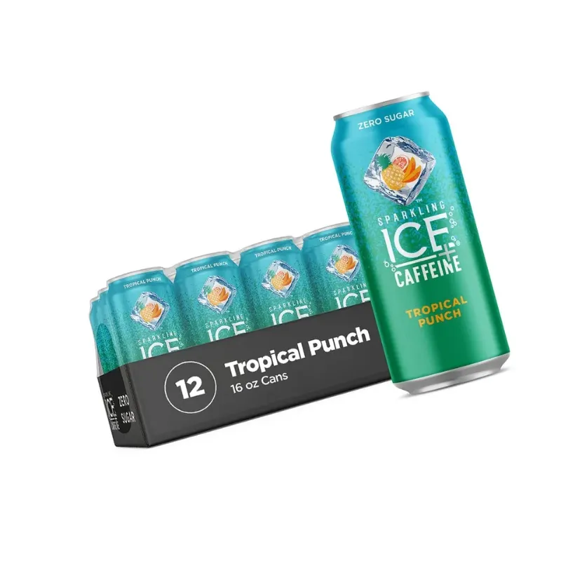 Photo 1 of Sparkling Ice +Caffeine Tropical Punch Sparkling Water with Caffeine, 12 PACK
 08/16/24