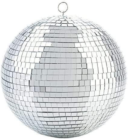 Photo 1 of Mirror Disco Ball - 8-Inch Cool and Fun Silver Hanging Party Disco Ball –Big Party Decorations, Party Design
