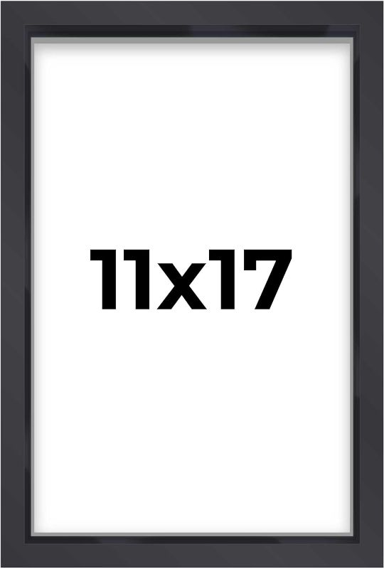 Photo 1 of 11x17 Shadow Box Frame Black Display Picture Frame | 1" Deep | UV Resistant Acrylic Plexiglass, Acid-Free Backing and Wall Hanging Hardware
