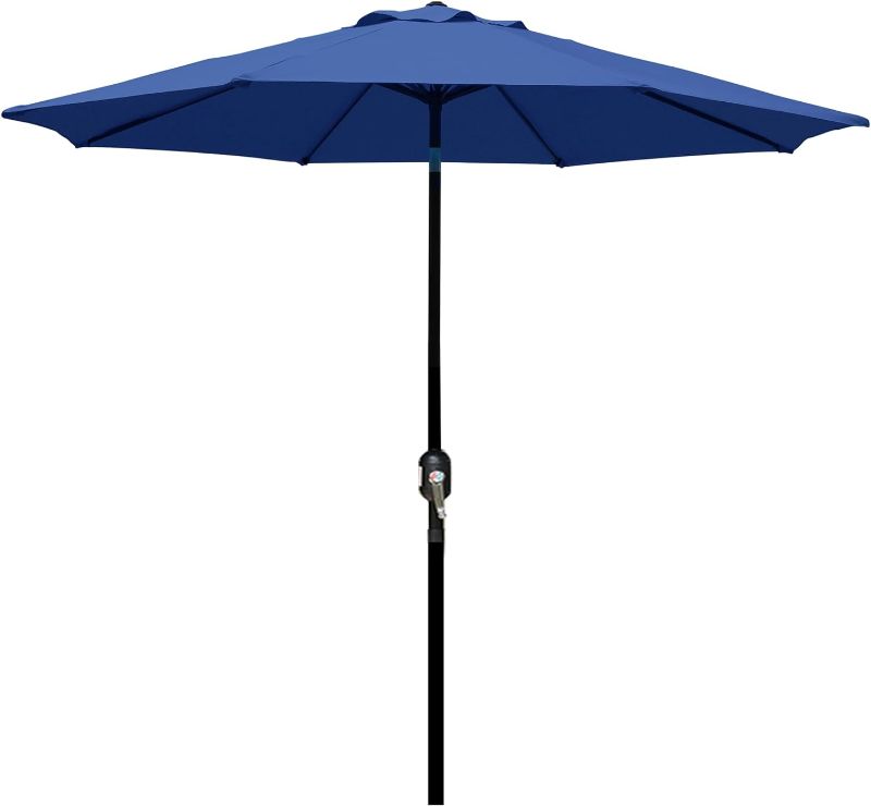 Photo 1 of Blissun 9' Outdoor Patio Umbrella, Outdoor Table Umbrella, Yard Umbrella, Market Umbrella with 8 Sturdy Ribs, Push Button Tilt and Crank
