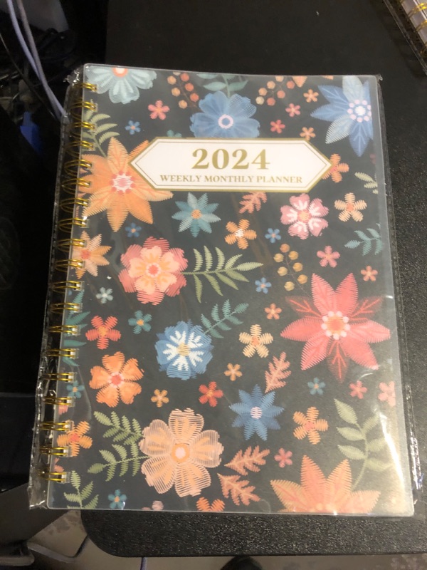 Photo 2 of Ymumuda Planner 2024, 12-Month Planner from JAN.2024 to DEC.2024, 7" X 10", Weekly Monthly Planner 2024 with Waterproof Cover, Sticky Index Tabs, Large Writing Blocks, Floral 01