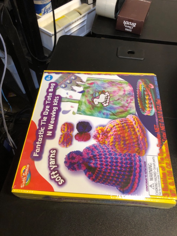 Photo 1 of Weaving Loom Kit, Knitting for Beginners, Make Your Own Knitting Hat & Tie Dye Tote Bag, Weaving Round Loom for Kids, Crafts for Girls 8-12, Christmas Crafts for Teens, Teen Christmas Gifts 2-in-1 Tie-Dye Bag Knit Hat