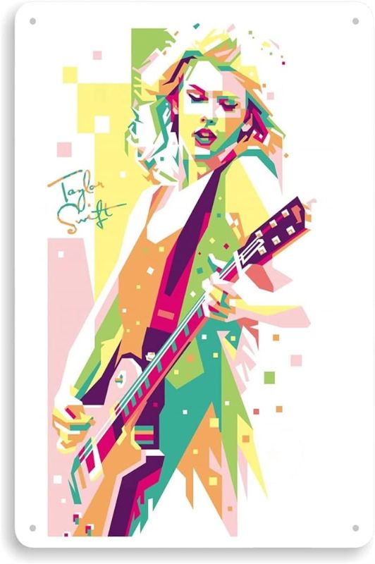 Photo 1 of OPICA Metal Tin Sign Music Poster Wall Decor Fun for Home Kitchen Bar Room Garage Vintage Retro Plaque 12x8 Inch taylor swift 2 pack 