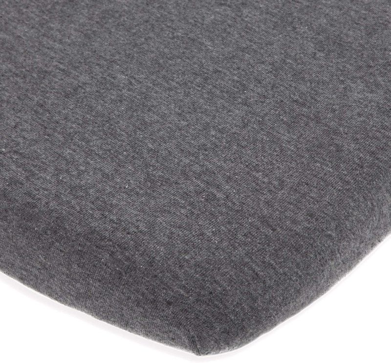 Photo 1 of Bedside Sleeper Bassinet Sheet – Compatible with Milliard Side Sleeper – Fits 21 x 36 Mattress Without Bunching – Snuggly Soft Jersey Cotton – Dark Grey
