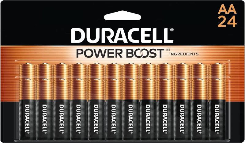 Photo 1 of Duracell Coppertop AA Batteries with Power Boost Ingredients, 24 Count Pack Double A Battery with Long-lasting Power, Alkaline AA Battery for Household and Office Devices
