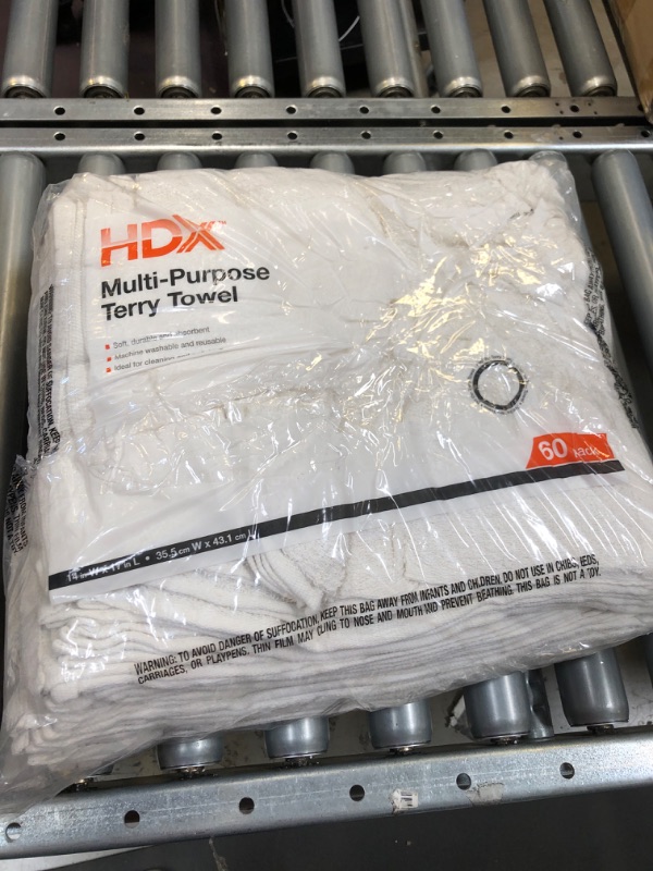 Photo 1 of HDX Terry Towels Ideal For Cleaning Soft Durable & Absorbent Cotton 60-Pack 7-660