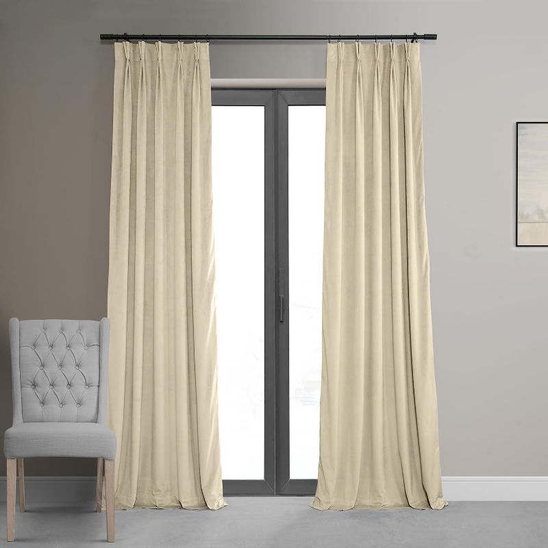 Photo 1 of 1pc---HPD Half Price Drapes Velvet Blackout Curtains/Drapes - 84 Inches Long 1 Panel Blackout  25W x 84L