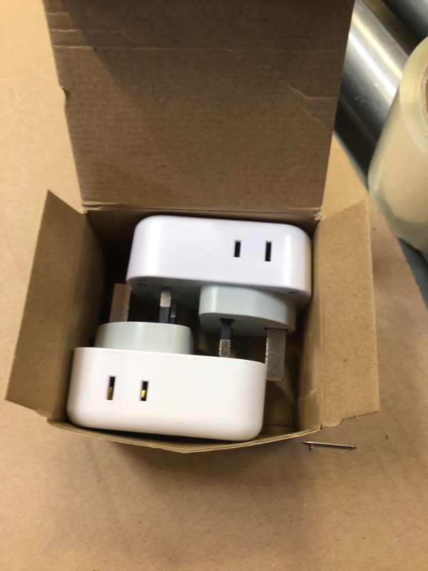 Photo 2 of US to UK Plug Adapter 2 Pack, TESSAN Type G Travel Converter with 4 Outlets 3 USB Charger(1 USB C Port), Power Adaptor for USA to Ireland Scotland Dubai Hong Kong England British Kenya London Type G-UK Ireland