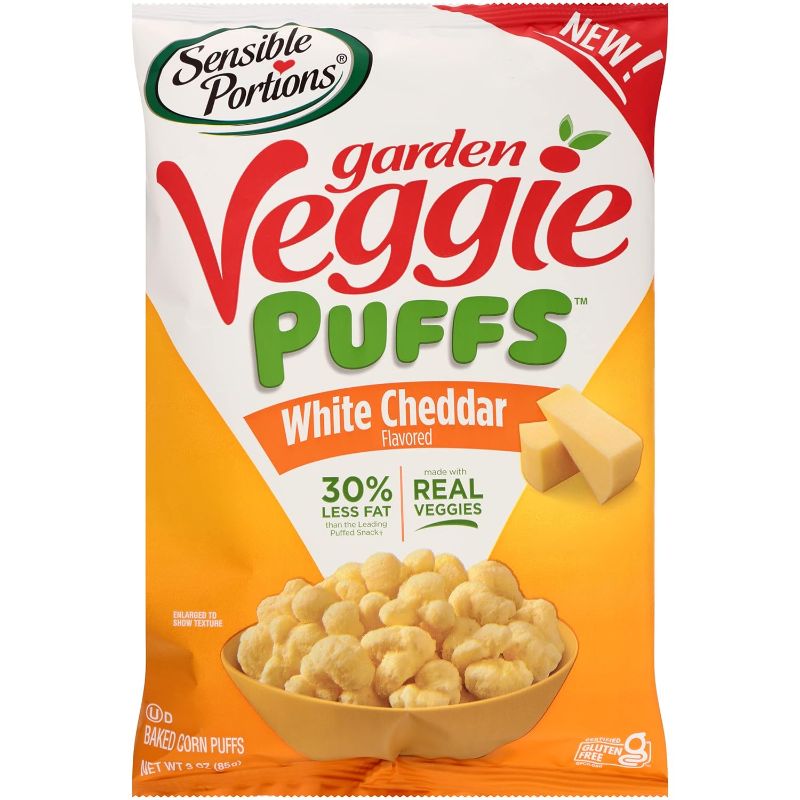 Photo 1 of BB MAY 25, 2024 *** Sensible Portions Garden Veggie White Cheddar Flavored Baked Corn Puffs, 3 oz (Pack of 6)
