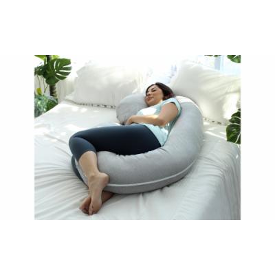 Photo 1 of PharMeDoc Pregnancy Pillow with Jersey Cover C Shaped Full Body Pillow (Light Gray)
