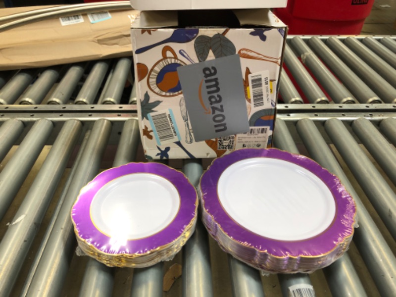 Photo 1 of PURPLE AND GOLD DINNER PLATES 