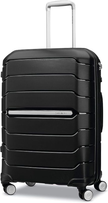 Photo 1 of Samsonite Freeform Hardside Expandable with Double Spinner Wheels, Checked-Medium 24-Inch, Black
