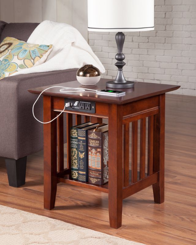 Photo 1 of MISSION CHAIRSIDE TABLE CHARGING STATION (WALNUT)