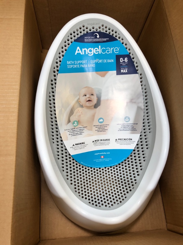 Photo 2 of Angelcare Baby Bath Support (Grey) | Ideal for Babies Less than 6 Months Old Grey 1 Count (Pack of 1)