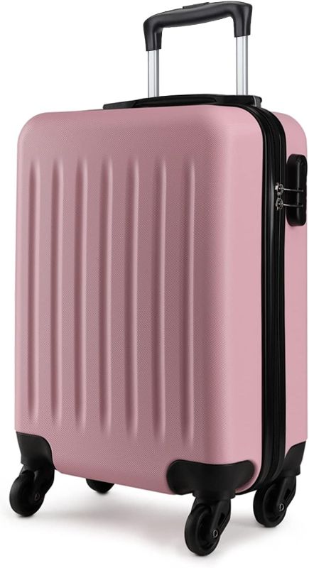 Photo 1 of Kono Carry on Suitcase 19 Inch Hardside Carry on Luggage Small Suitcase with Spinner Wheels Lightweight Rolling Cabin Suitcase for Airplanes Travel(Pink)
