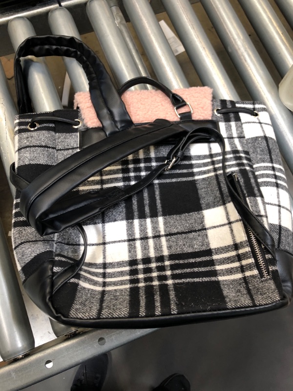 Photo 2 of BLACK/WHITE PLAID BACKPACK