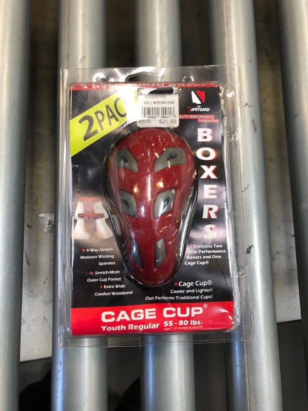 Photo 2 of 2 Pack Boxer with Single Cage Cup - Youth Regular