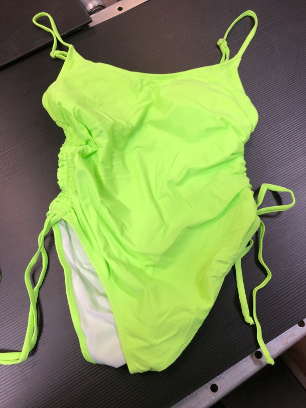 Photo 1 of WOMENS ONE PIECE BATHING SUIT LIME GREEN XL