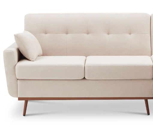 Photo 1 of LOVESEAT COUCH ONLY---- 80" L Shape Couch with Extended Convertible Chaise, Comfy Sectional Couches for Living Room, 3 Seater Couch L Shaped Sofa for Small Spaces(Linen-Beige)