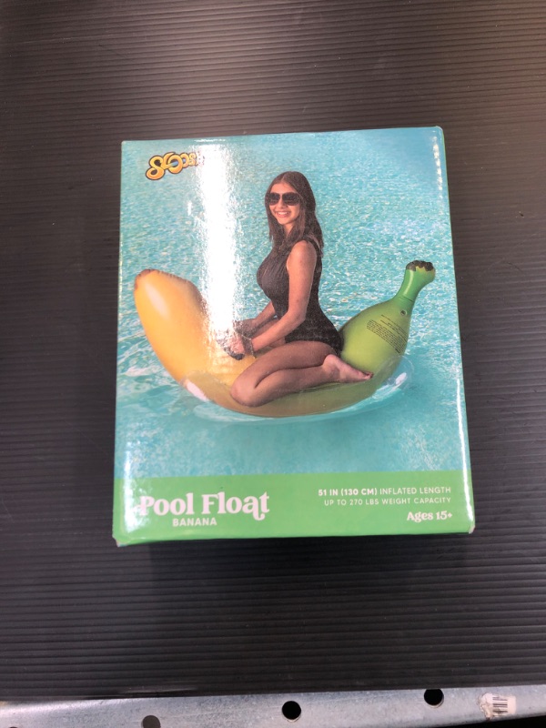 Photo 2 of Sloosh Inflatable Banana Pool Float - Giant Banana Funny Pool Floats Swimming Pool Party Decorations, Blow Up Ride on Pool Toys Rafts Lounge for Kids Adults Gifts Beach Lake Seasonal Merriment