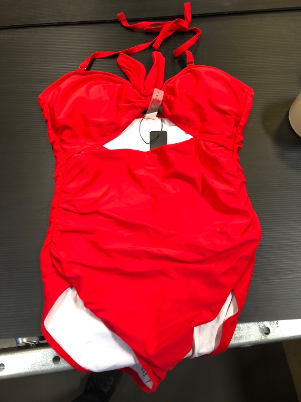 Photo 1 of WOMENS ONE PIECE BATHING SUIT RED LARGE