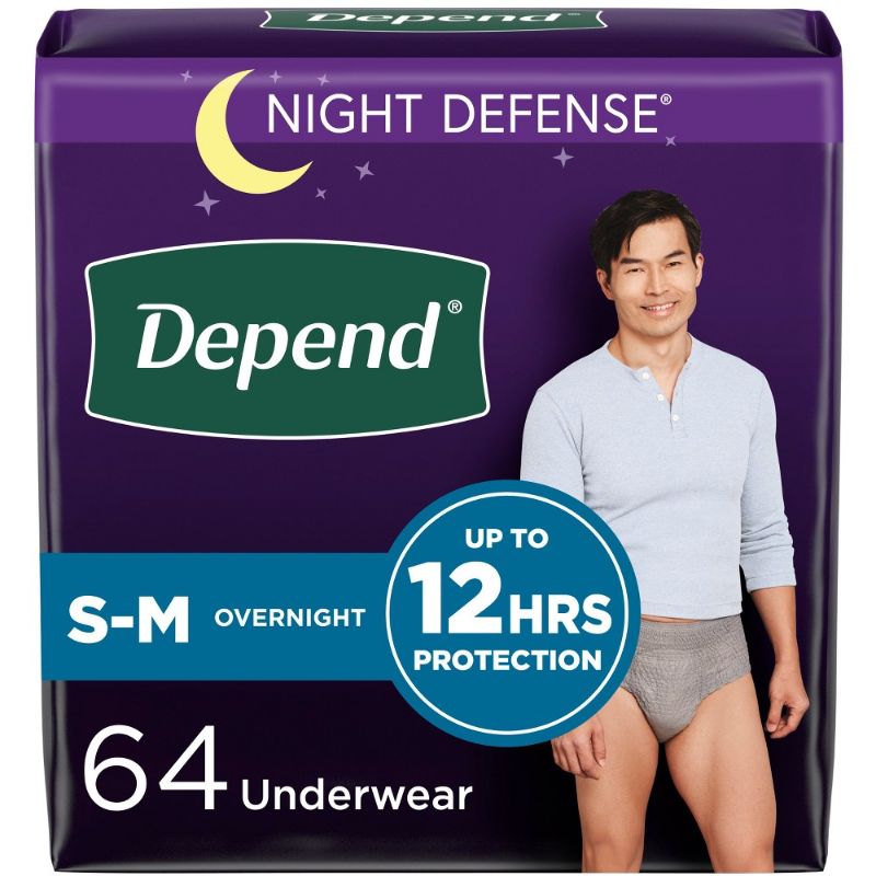 Photo 1 of Depend Night Defense Incontinence Disposable Underwear for Men - Overnight Absorbency - S/M - 64ct
