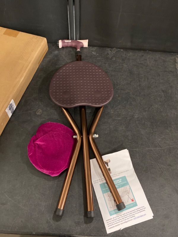 Photo 1 of Goplus Walking Cane with Seat, Heavy Duty Aluminum Alloy Crutch Chair with LED Light and Retractable 3 Legs, Portable Anti-Slip Seat Cane, Lightweight Walking Stick for Seniors Elderly

