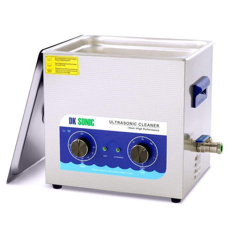 Photo 1 of DK SONIC Ultrasonic Cleaner with Heater,Timer and Basket for Lab Tools, Metal Parts, Carburetor, Fuel Injector, Brass, Auto Parts, Engine Parts, etc (10L, 110V)
