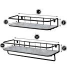 Photo 1 of Floating Shelves for Bathroom/Kitchen Wall Shelf with Towel Bar Set Of 2 Shelves