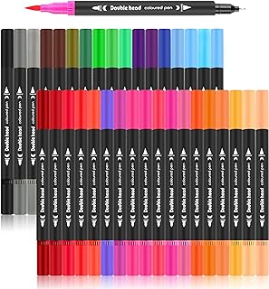 Photo 1 of 30 Colors Coloring Pens, Artist Fine & Brush Pen Colored Markers for Kids Adult Coloring Book Note Taking Calligraphy Drawing Pen Art Craft Coloring Supplies
