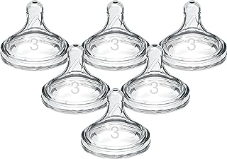 Photo 1 of Dr. Brown's Natural Flow Level 3 Wide-Neck Baby Bottle Silicone Nipple, Medium-Fast Flow, 6m+. 100% Silicone Bottle Nipple, 6 Count (Pack of 1)