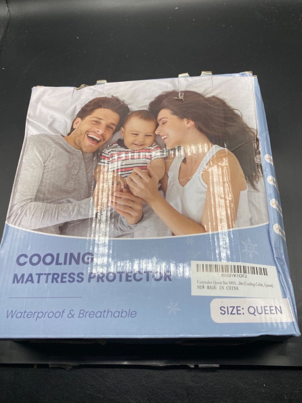 Photo 2 of Cozymaker Queen Size 100% Waterproof Mattress Protector, Cooling Mattress Pad Cover Fitted 8"-21" Deep Pocket, 3D Air Fabric Soft Breathable Smooth Bed Mattress Cover Noiseless Washable, Cooling-Cubic Queen Cubic-Cooling