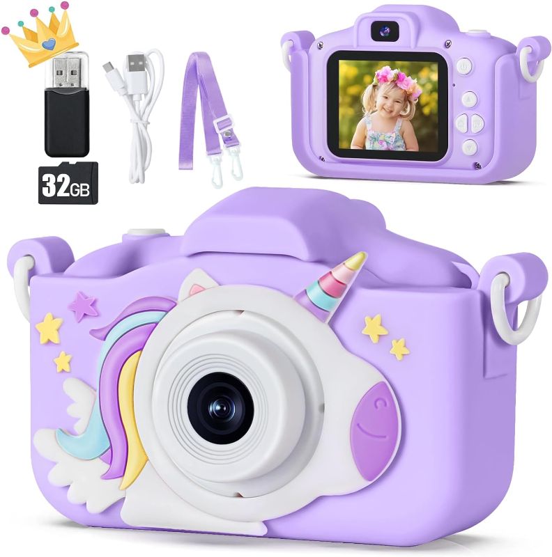 Photo 2 of 
KIZJORYA Upgraded 48MP Kids Camera for Girls Boys 3-12, Video Selfie Camera-Christmas Birthday Unicorn Gift for Toddler, HD Digital Camera Toy for Child...
Color:Purple