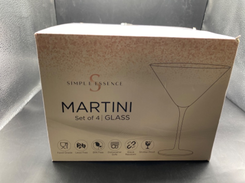 Photo 3 of Simple Essence Rose Gold Glitter Plastic Martini Glasses With Stem (Set of 4), 9.5 Ounce, Unbreakable Reusable Cocktail Glasses - Ideal for Parties,...