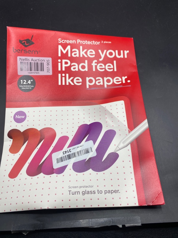 Photo 2 of bersem [2 PACK Paper Screen Protector Designed for Samsung Galaxy Tab S9 Plus/Tab S9 FE+ / Tab S8 Plus/Tab S7 FE/Tab S7 Plus (12.4 inch), Anti Glare, Like Drawing on Paper