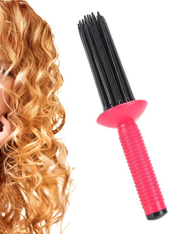 Photo 1 of Hair Fluffy Styling Curler Curls Comb,Hair Curler Curling Make Up Brush Roller Tool Portable Hair Curling Roll Comb Anti?Slip Professional Round Hair Brush for Home Personal Use Travel