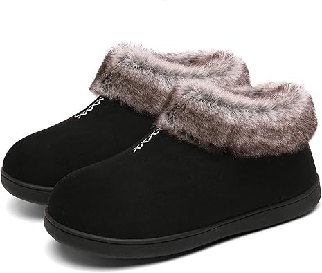 Photo 1 of Size 9 Mishansha Womens House Shoes Memory Foam Suede Moccasin Slippers Winter Warm Fleece Lined Home Shoes with Anti-Skid Rubber Sole