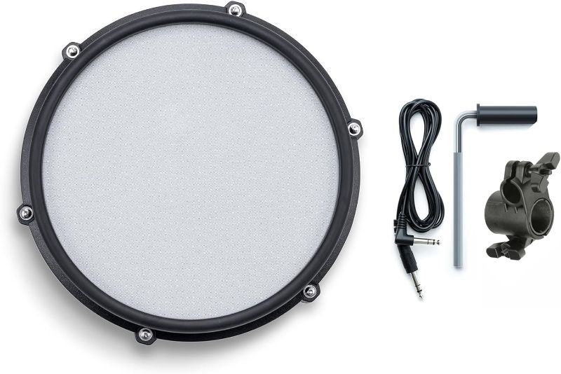 Photo 1 of Alesis Nitro Max 10 Inch Dual Zone Mesh Tom Pad with Clamp and Silverline Audio 10ft Trigger Cable Bundle