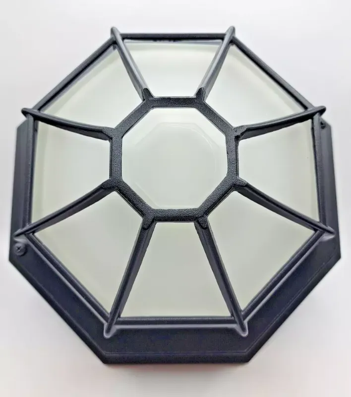 Photo 2 of Cattleya Ceiling Light Fixture Octagonal LED Dome Light Black