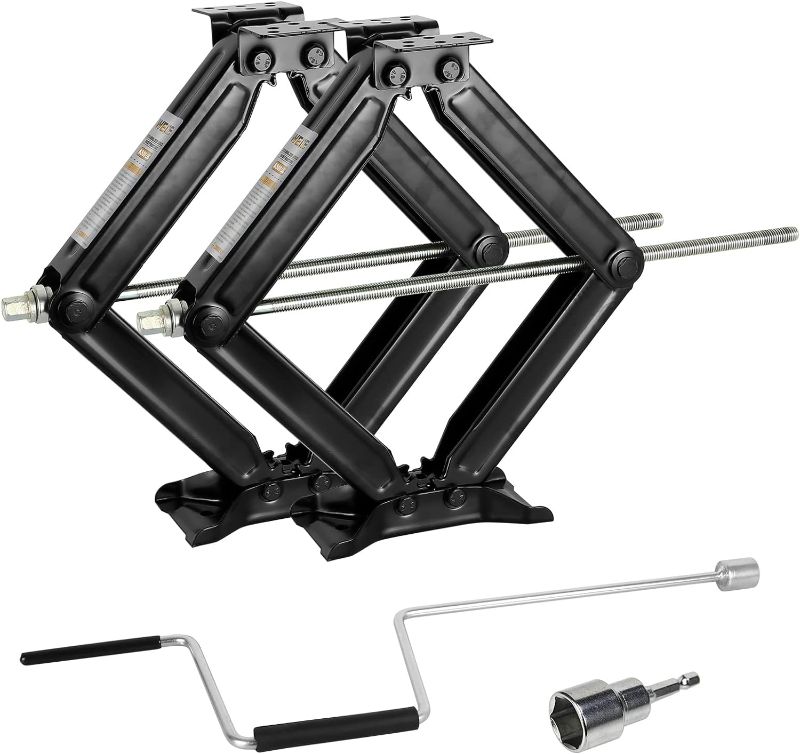 Photo 1 of Camper RV Trailer Stabilizer Leveling Scissor Jacks with Handle -24"- 6500lbs - Set of 2