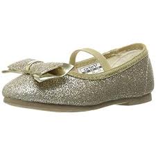 Photo 1 of Size 12 Kids Gold Sunmi Footwear Girl's Glitter Embellished Round Toe Ballerina Shoes with Snap Flat Sandals